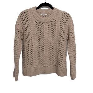 Madewell Windemere Tan Pointelle Pullover Sweater size XS